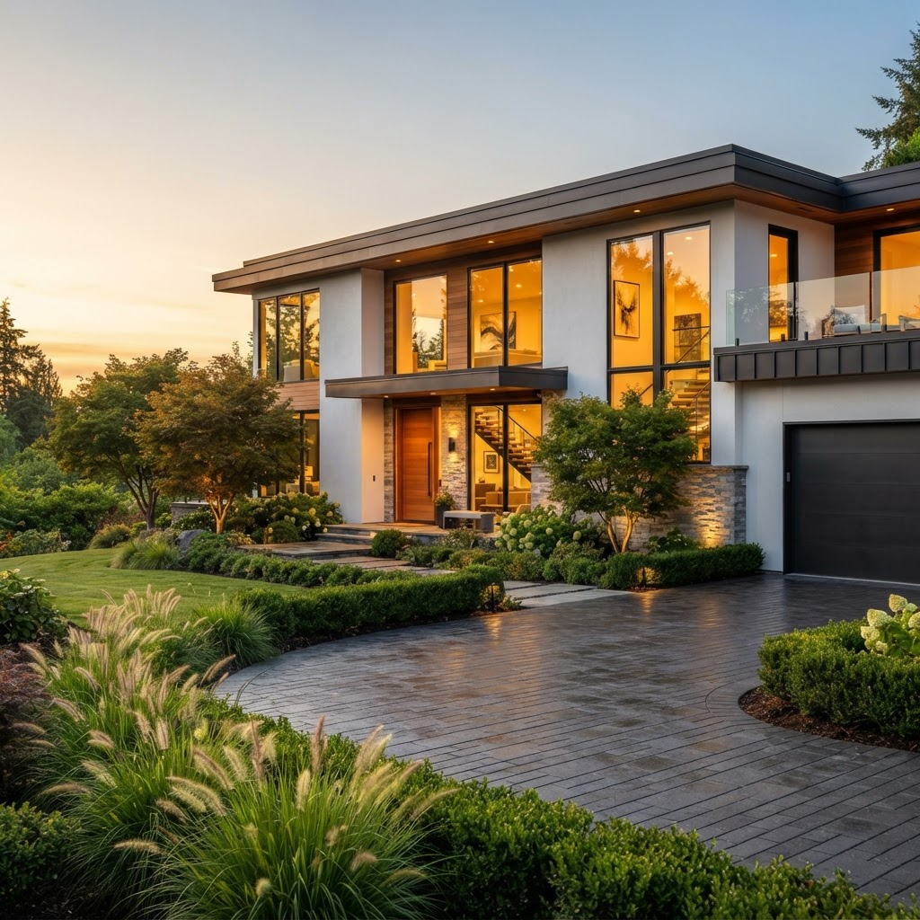Beautiful modern home exterior